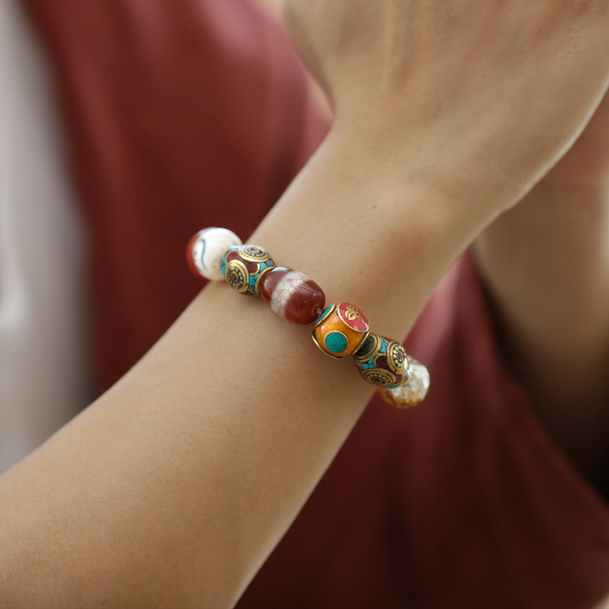 Healing Light Medicine Buddha Dzi Bracelet