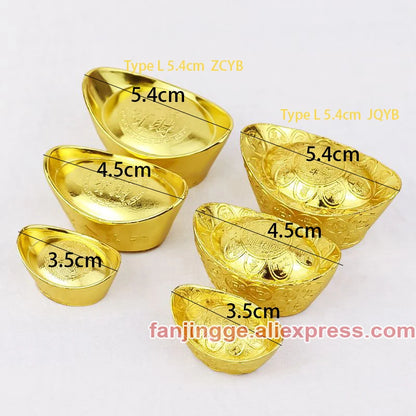 12 Pieces Mascot Metal Crafts Feng Shui Auspicious Lucky Money Gold Ingot To Fake Something Antique Acer Home Decor Props