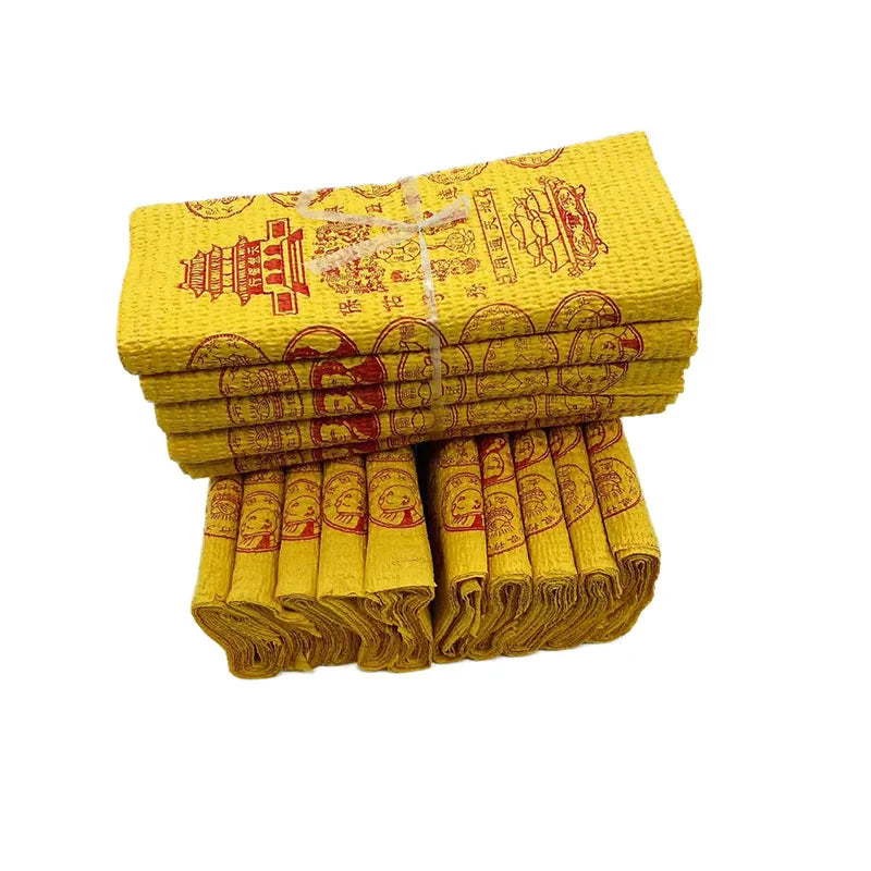 160 320Pcs Golden Chinese Joss Ancestor Punch Yellow Paper Money Burning Sacrifice Supplies Money Coins Bundles Asian Customs