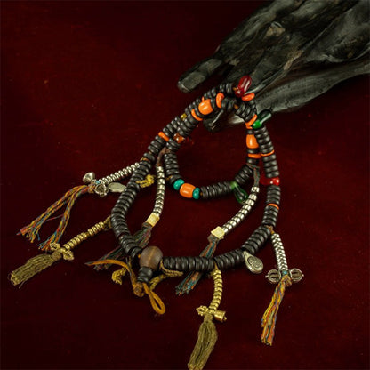 19th Century 108 Tibetan Antique Accessories Rosary Beads Old Red Sandalwood Bhaisajyaguru Beads