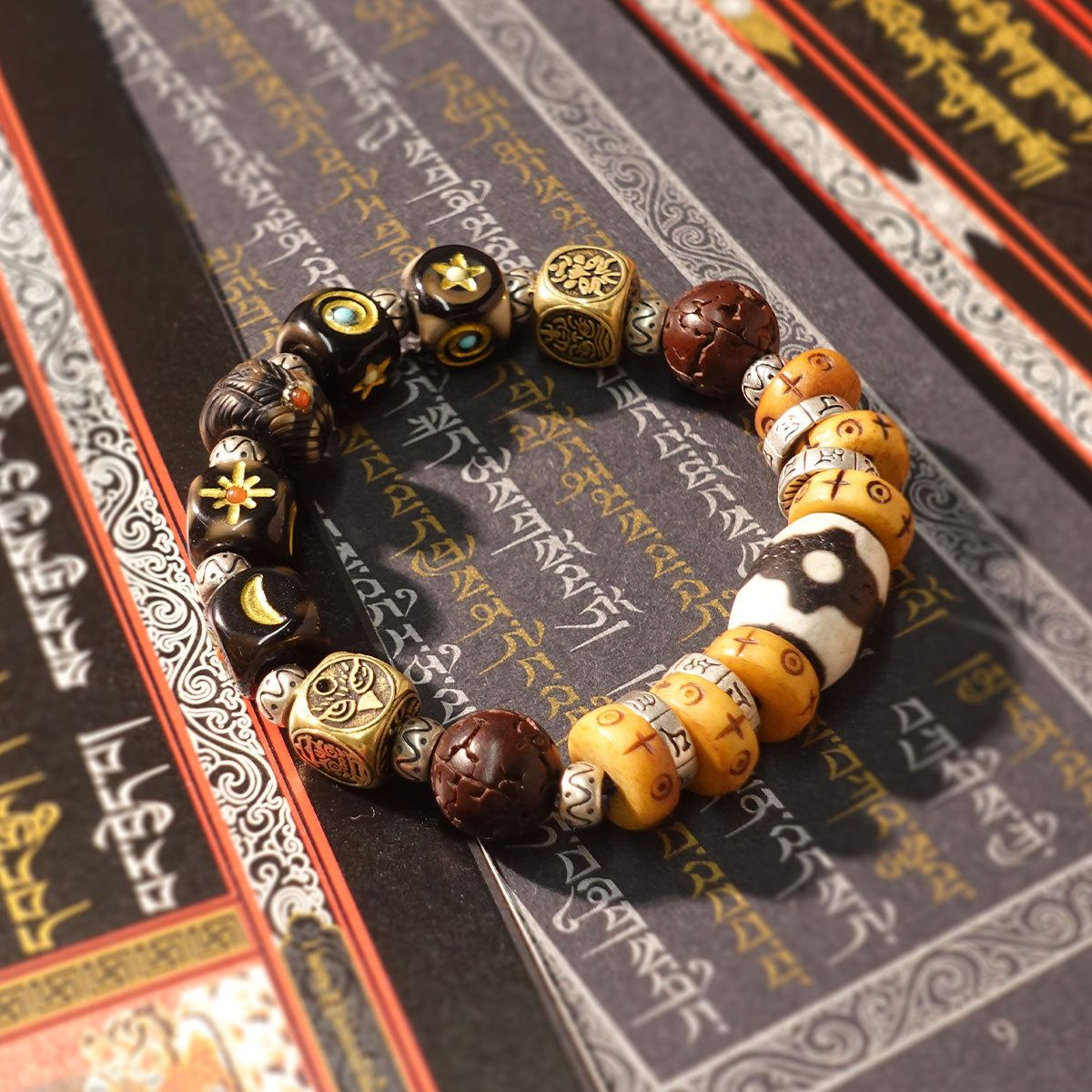 Guardian’s Gift Prosperity & Protection Tibetan Dzi Bead Bracelet