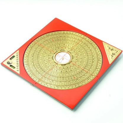 20CM Ancient Chinese Fengshui Profession Compass Square Metal Surface Luopan LuoJingYi Professional Master Supplies Home Decor