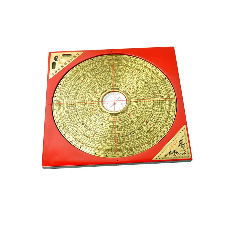 20CM Ancient Chinese Fengshui Profession Compass Square Metal Surface Luopan LuoJingYi Professional Master Supplies Home Decor