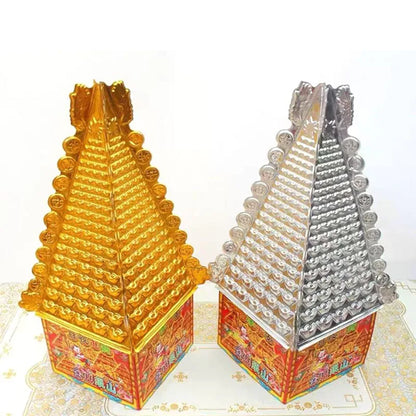 2Pcs Chinese Joss Paper Gold Silver Mountain Ancestor Money Hell Bank Notes Ghost Festival Qingming Burning Sacrifice Articles