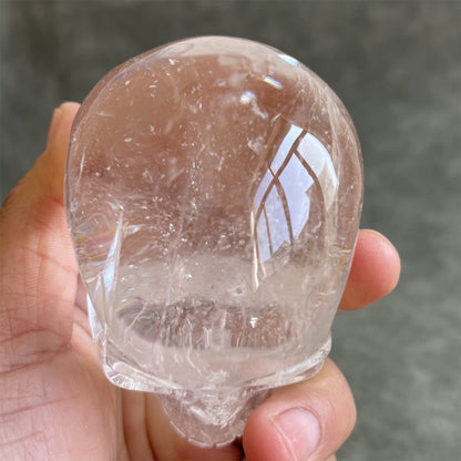 Quartz Crystal Skull Expands Psychic Energy Tibetan White Crystal