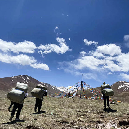 Holy Land of Tibet Hangs Prayer Flags For Energy Blessing