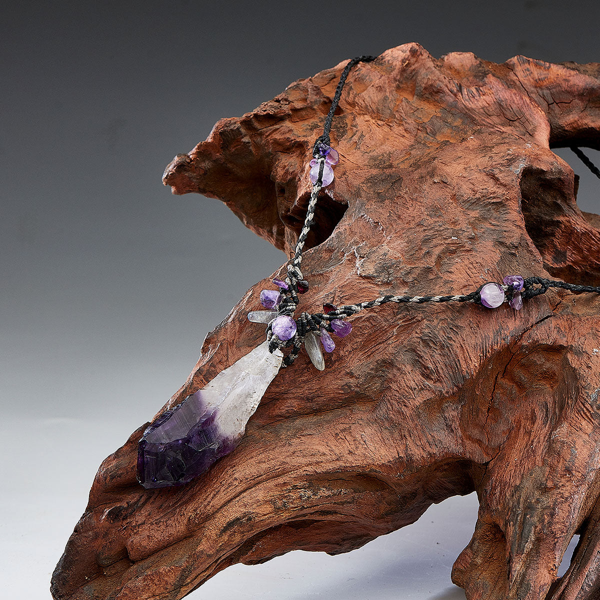 Profound Spirit Connection Amethyst Scepter Hand-woven Pendants