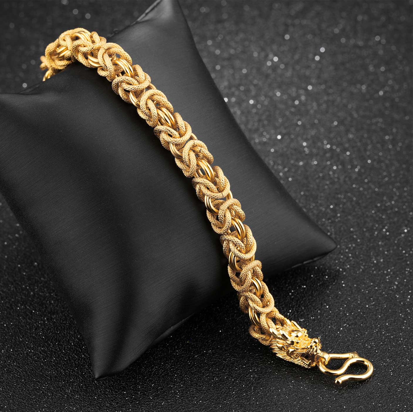 Double-Headed Golden Dragon Bracelet - Success & Fortune