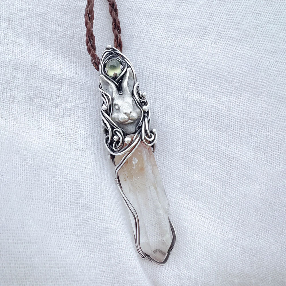 Love Energy Clear Quartz Silver Pendants