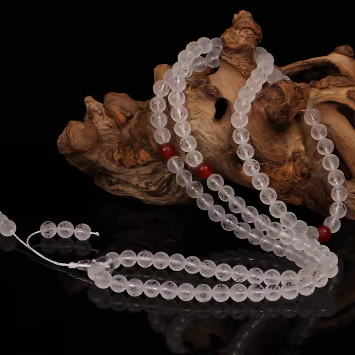 108 Mala Beads Clear Crystal Healing Necklace