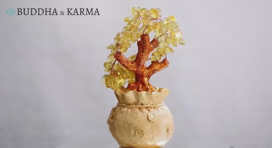 Citrine Money Tree for Prosperity -  Feng Shui Gemstone Ornament