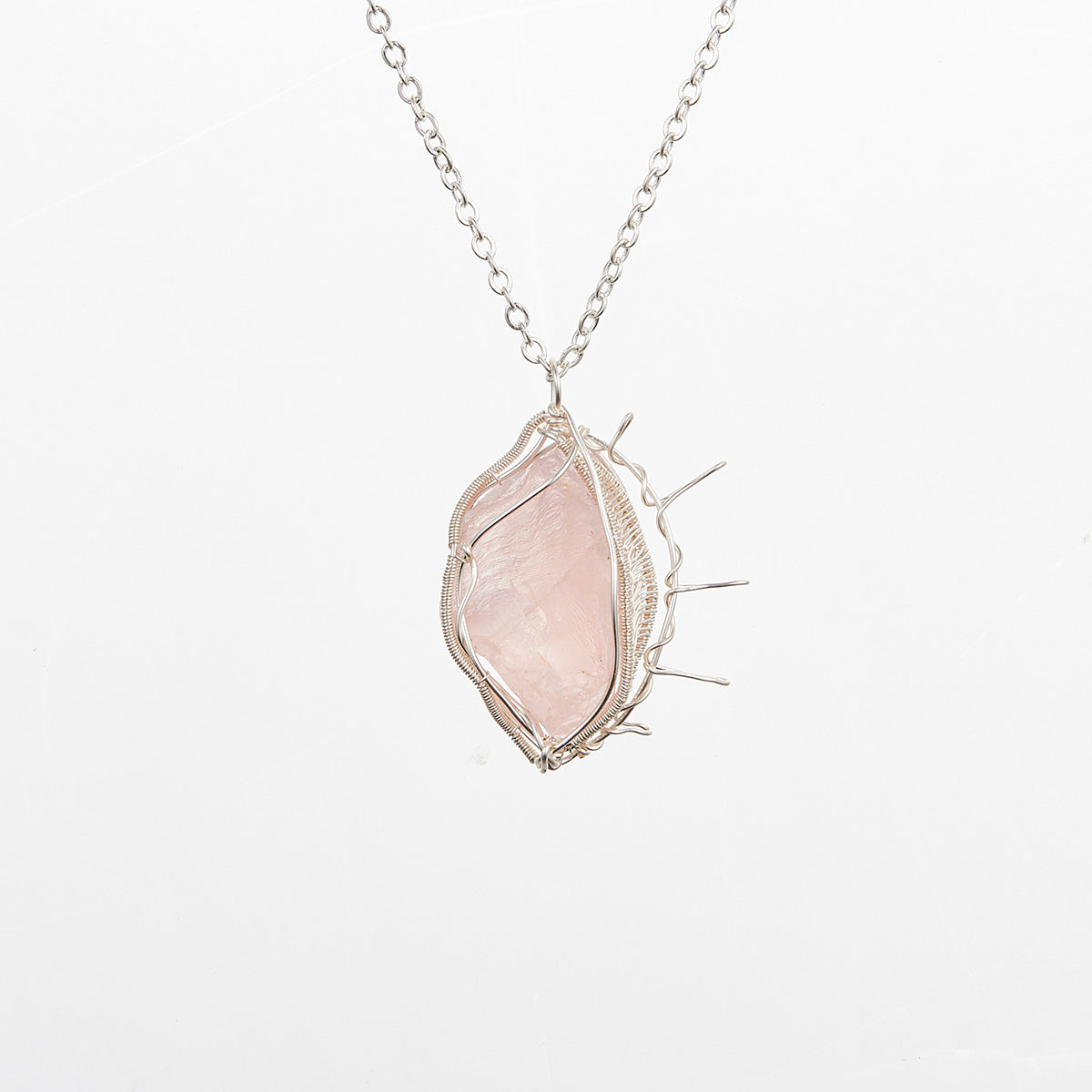 Eternal Love Rose Quartz Sterling Silver Pendants