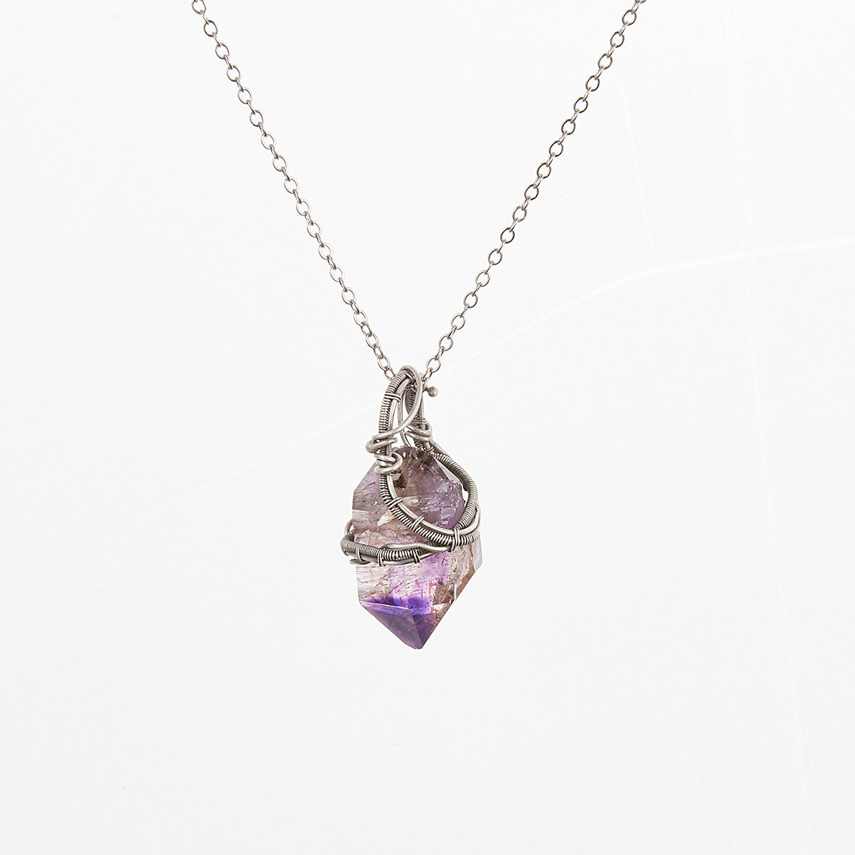 Spiritual Path Enlightenment Amethyst Silver Pendants