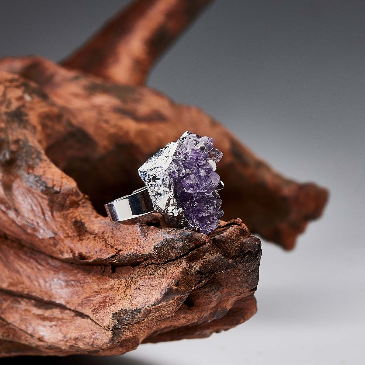 Soul’s Radiance Spiritual Energy Amethyst Silver Rings