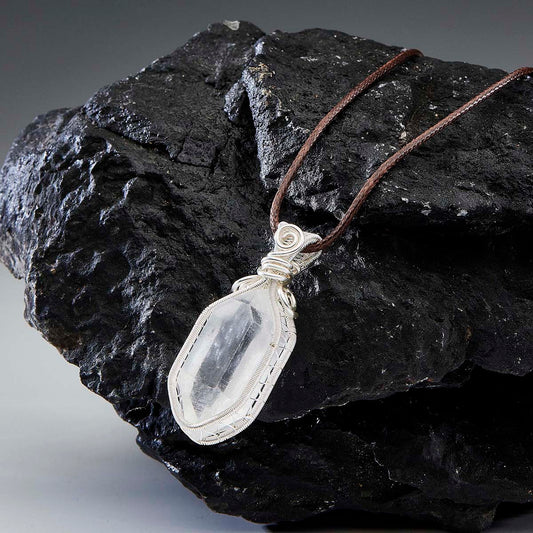 Healing Energy Clear Quartz Sterling Silver Pendant