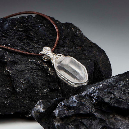 Healing Energy Clear Quartz Sterling Silver Pendant