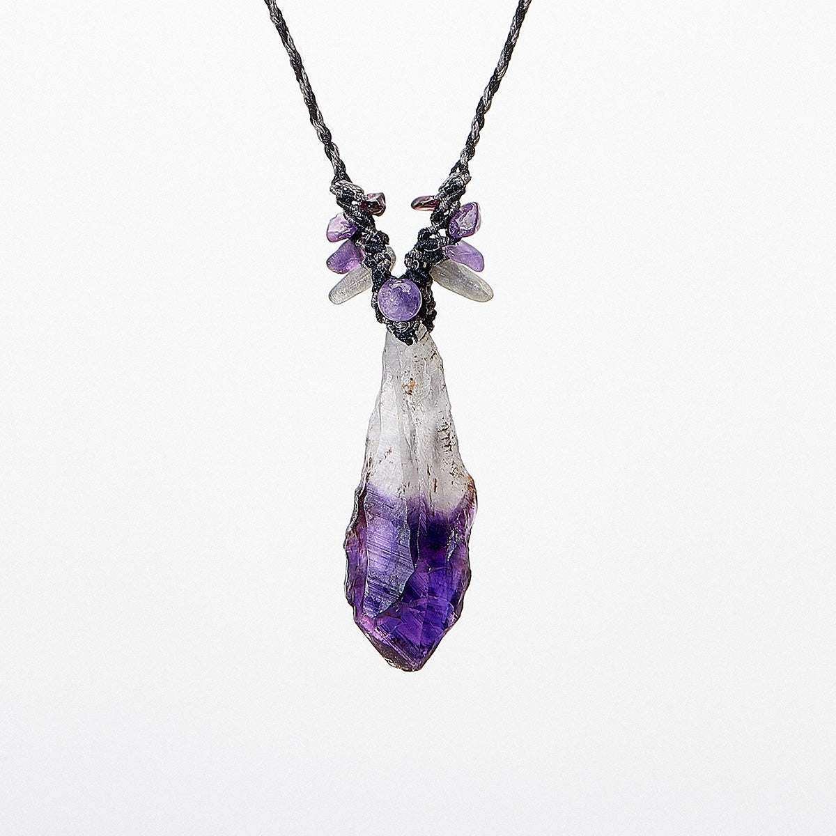 Profound Spirit Connection Amethyst Scepter Hand-woven Pendants