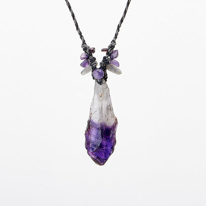 Profound Spirit Connection Amethyst Scepter Hand-woven Pendants