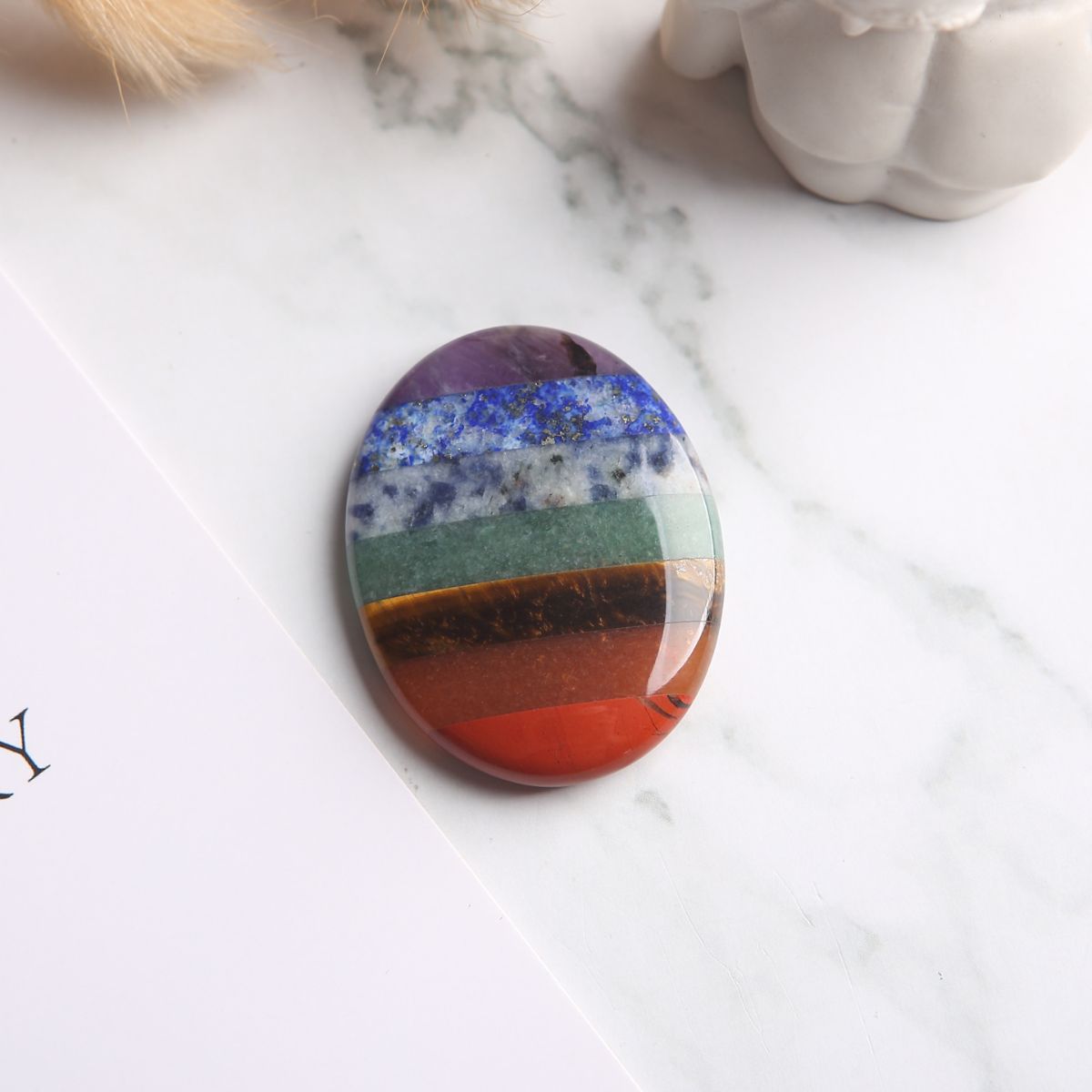 7 Chakra Worry Stone - For Anxiety & Stress