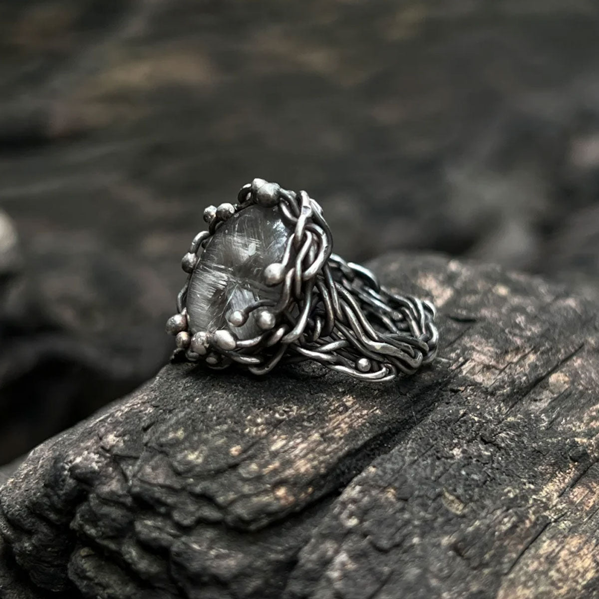 Celestial Serenity Energy Silver Crystal Rings