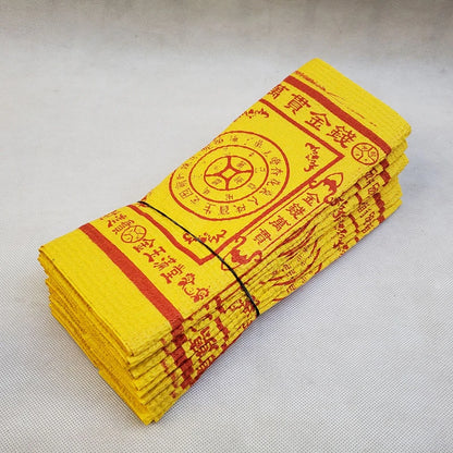 90pcs/bundle Golden Chinese Joss Paper Money Hell Bank Notes The Qingming Festival Burning Paper Sacrifice Articles