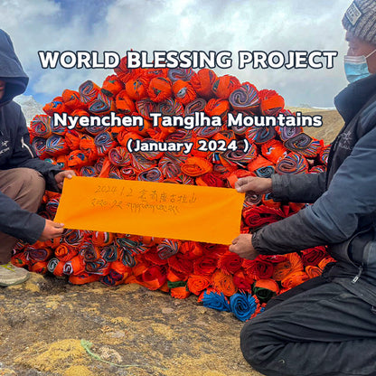 Holy Land of Tibet Hangs Prayer Flags For Energy Blessing