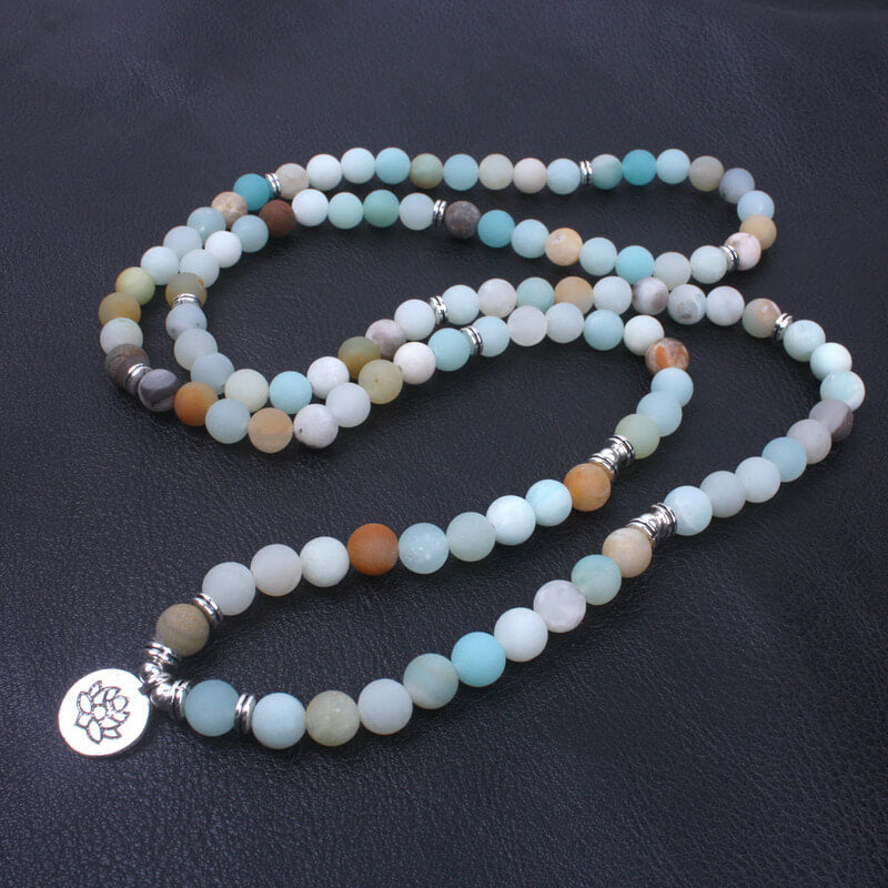 Amazonite 108 Mala Beads - Tibetan Prayer Beads