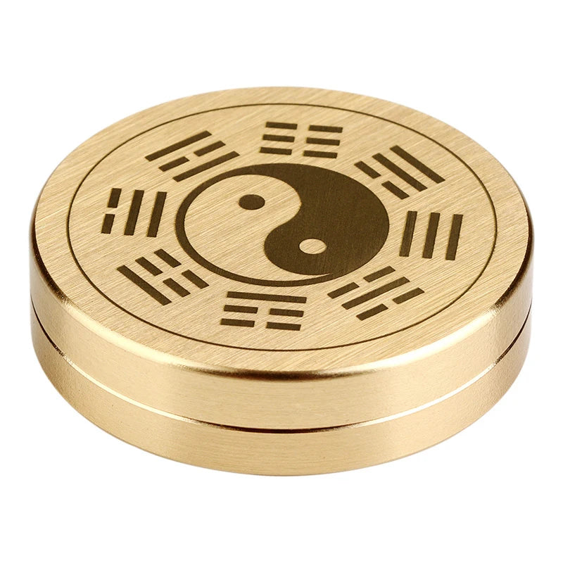 Ancient Chinese Feng Shui Profession Brass Compass Round Metal Surface Luopan Pocket LuoJingYi Master Supplies Home Decoration