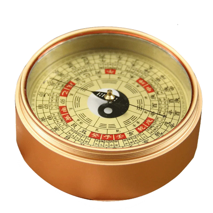 Ancient Chinese Feng Shui Profession Copre Compass Round Metal Surface Luopan Pocket LuoJingYi Master Supplies Home Decoration