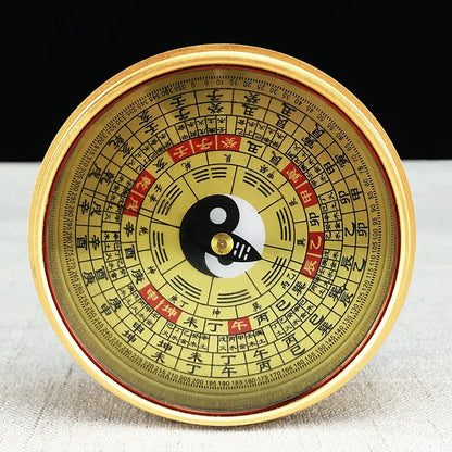 Ancient Chinese Feng Shui Profession Copre Compass Round Metal Surface Luopan Pocket LuoJingYi Master Supplies Home Decoration