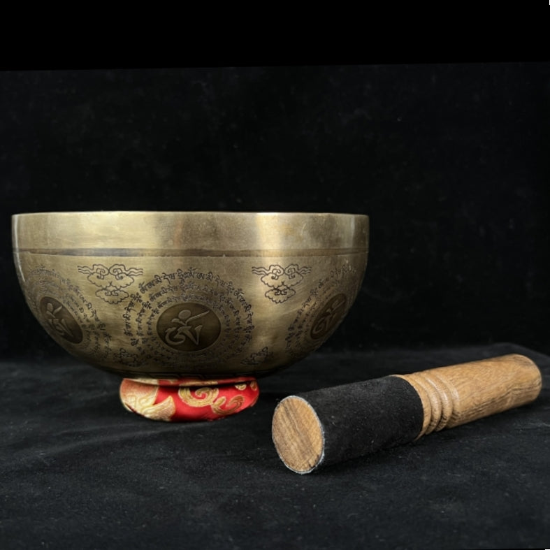 Antique Singing Bowl-Tibetan temple series-Buddla Blessed