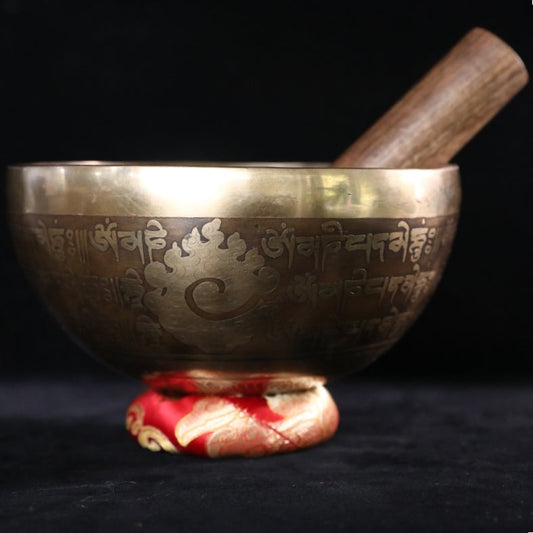 Antique Singing Bowl-Tibetan temple series-Scriptures Blessed