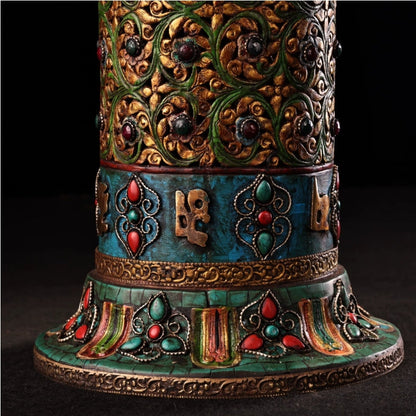 Auspicious Eight Treasures Incense Burner Bronze Inlaid with Precious Stones