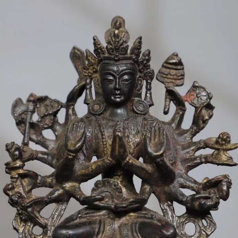 Avalokiteśvara WISDOM Tibetan Bronze Statue for Eliminating Difficulty