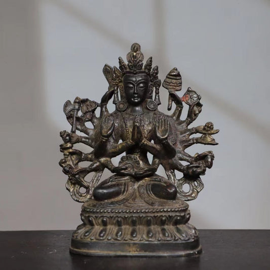 Avalokiteśvara WISDOM Tibetan Bronze Statue for Eliminating Difficulty