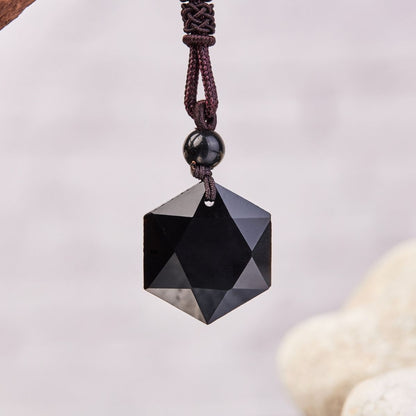 Black Obsidian Talisman - Necklace for Protection