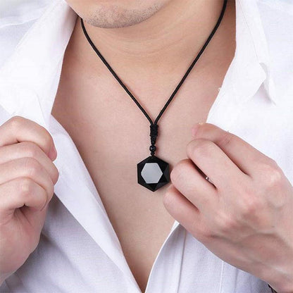 Black Obsidian Talisman - Necklace for Protection