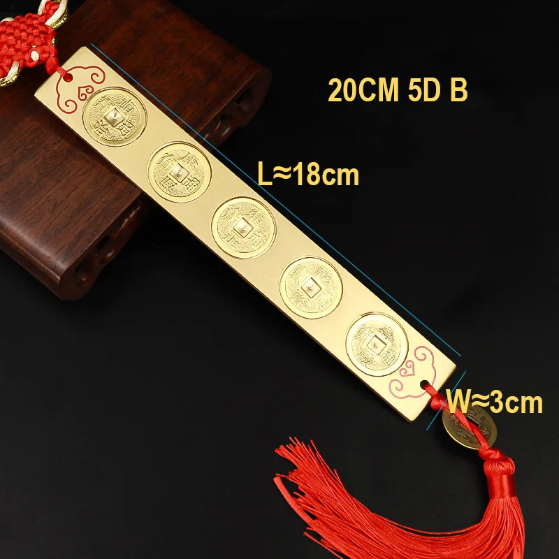 Brass Five Six Emperor Coins Ruler Ornaments Lubanche Fengshui Dinglan Feet Meters Home Furnishing Carving Decoration Accessori