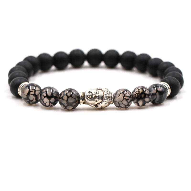 Buddha Head Agate Bead Bracelet - Improve Focus