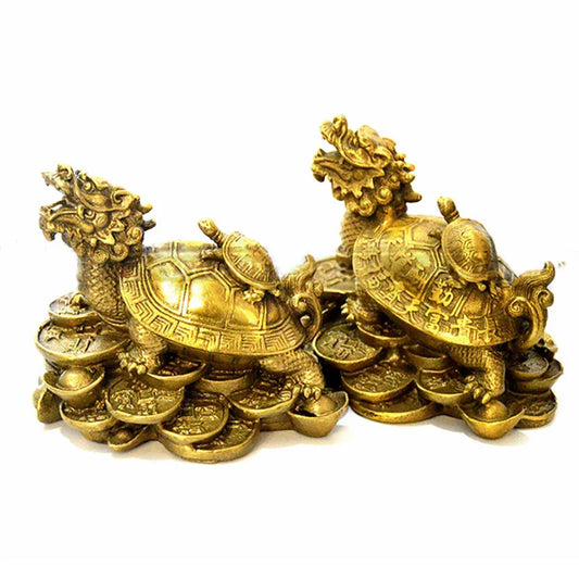 China Fengshui brass dragon turtle Tortoise wealth lucky statue Metal crafts Feng Shui Home decorations gift metal handicraft