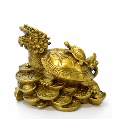 China fengshui brass dragon turtle Tortoise wealth lucky statue Metal crafts Home decorations gift metal handicraft