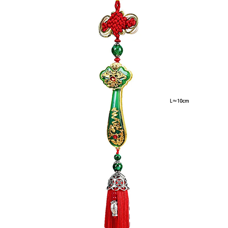 Chinese Amulet Auspicious Ruyi Car Pendant Knot Tassel Home Furnishing Feng Shui Power Scepter Decoration Ornaments Good Fortune