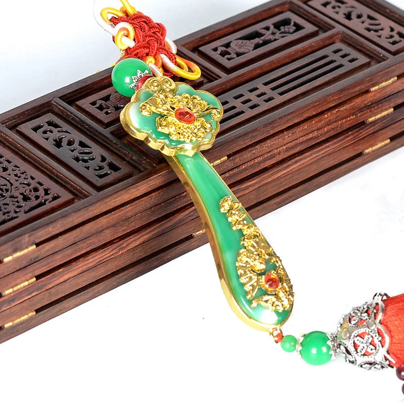 Chinese Amulet Auspicious Ruyi Car Pendant Knot Tassel Home Furnishing Feng Shui Power Scepter Decoration Ornaments Good Fortune