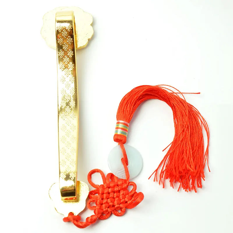 Chinese Amulet Crafts Golden Auspicious Ruyi Home Furnishing Feng Shui Talisman Scepter Decoration Ornaments Good Lucky Fortune