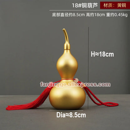 Chinese Feng Shui Bugua Coppertist Gourd Interior Qrnaments Pendant Abundance Wu Lou Craft Car Beam Home Decoration Accessories