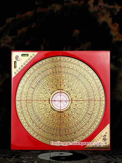 Chinese Feng Shui Compass Square Copper Surface Luopan Luo Jing Yi Professional Master Supplies Home Decor Compasses Pros Plaza