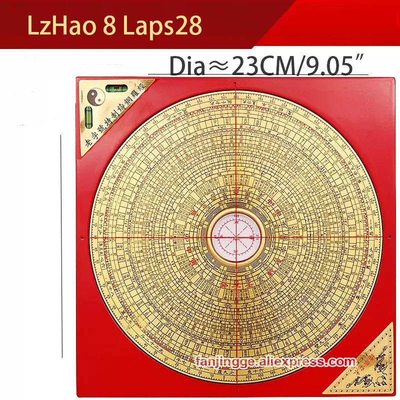 Chinese Feng Shui Compass Square Copper Surface Luopan Luo Jing Yi Professional Master Supplies Home Decor Compasses Pros Plaza