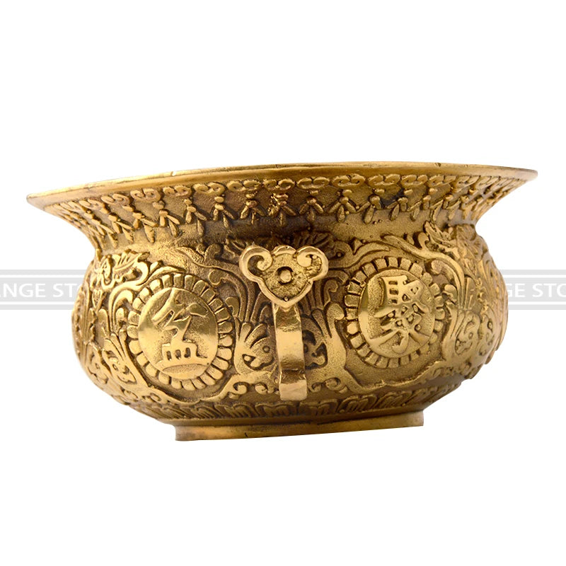 Chinese Feng Shui Decor The Bronze Sculpture Cornucopia Carved Metal Handicraft Home Decoration