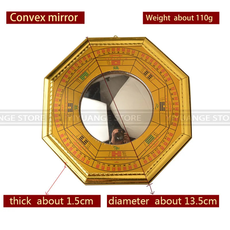 Chinese Feng Shui Dent Concave Convex Metal Bagua Pakua Mirror Compass For Lucky And Blessing Home Wall Decorative