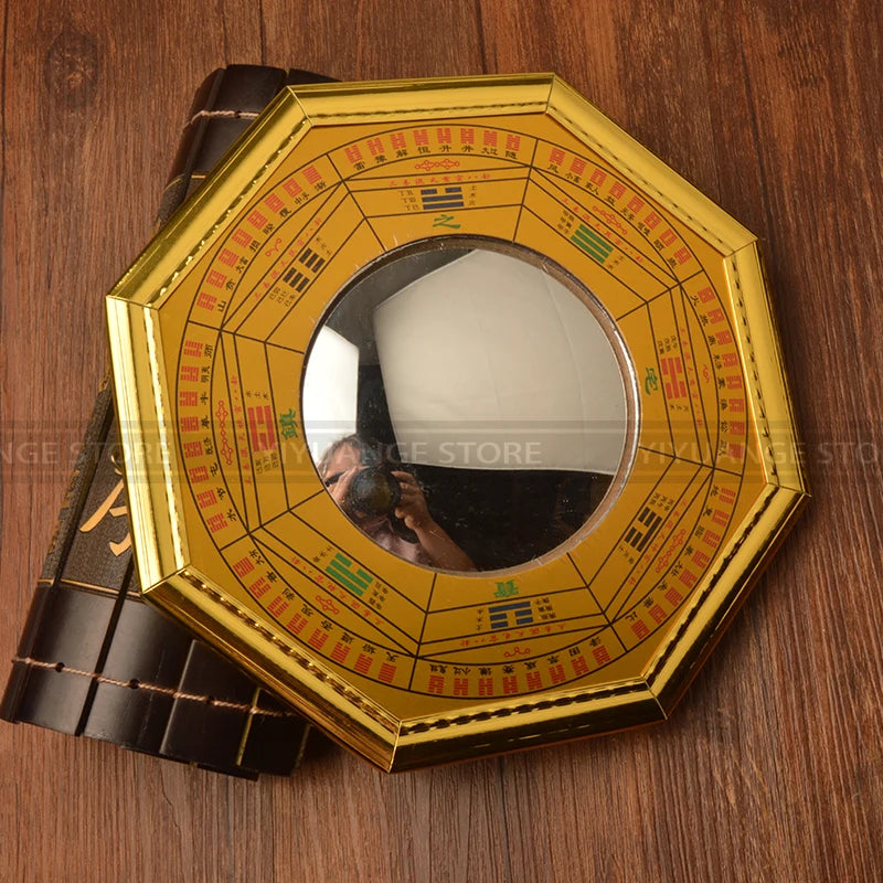 Chinese Feng Shui Dent Concave Convex Metal Bagua Pakua Mirror Compass For Lucky And Blessing Home Wall Decorative